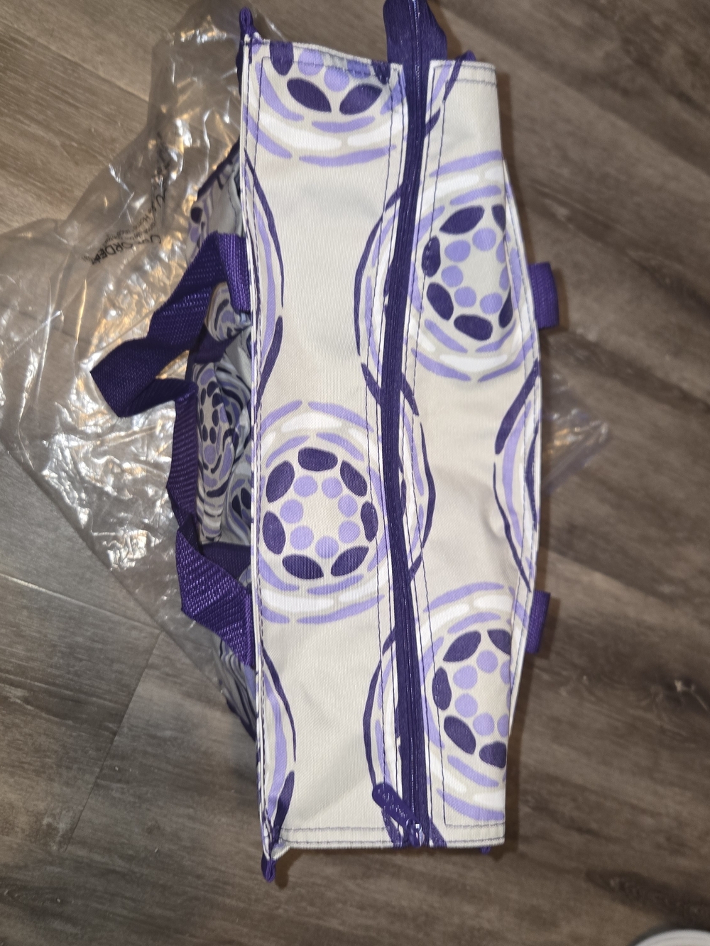 Thirty One Purple Geo Pop Retired Organizing Utility Tote Bag New - Picture 6 of 6